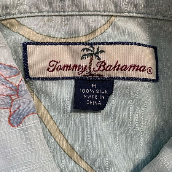 Tommy Bahama Shirt Green Tropical Floral Short Sleeve Short Sleeve Silk Hawaiian - Picture 6 of 7
